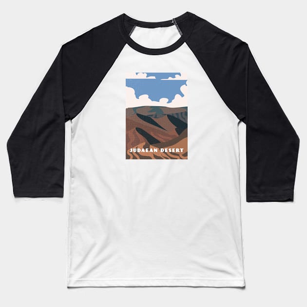 Judaean desert. Israel Retro travel poster Baseball T-Shirt by GreekTavern